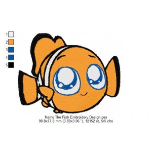 Nemo The Fish Embroidery Design
